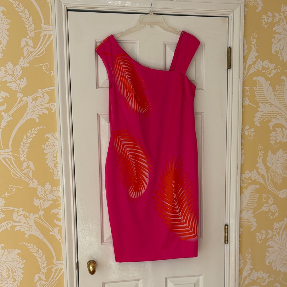 Cache Satin Pink and Orange Dress
